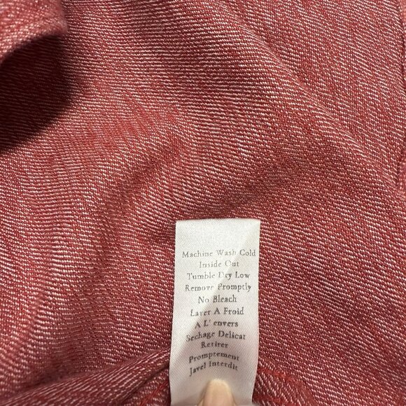 FRANK & EILEEN STYLE EILEEN BUTTON UP SHIRT FLANNEL RED HEATHERED COTTON SIZE S - Picture 8 of 10